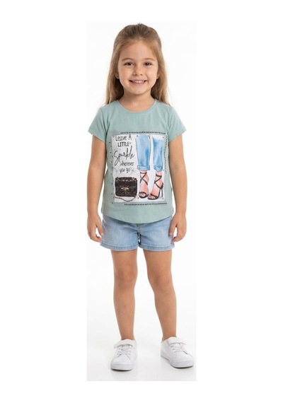Stsahra Kız Çocuk Yeşil T-shirt