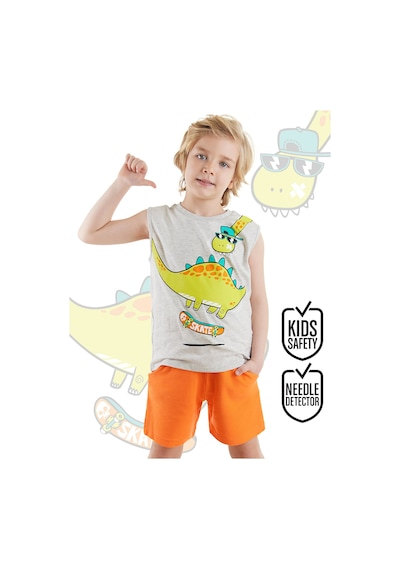 Kaykay Dino Erkek Çocuk Yazlık Kolsuz T-shirt Şort Takım