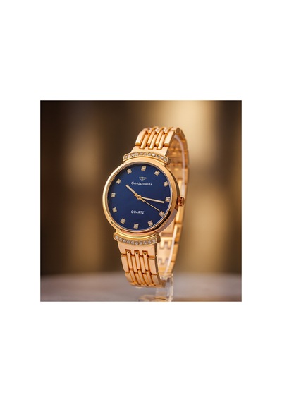 Lüks Minimal Taş Detaylı Metal Rose Renk Kol Saati Lacivert - 731098196 Metalik