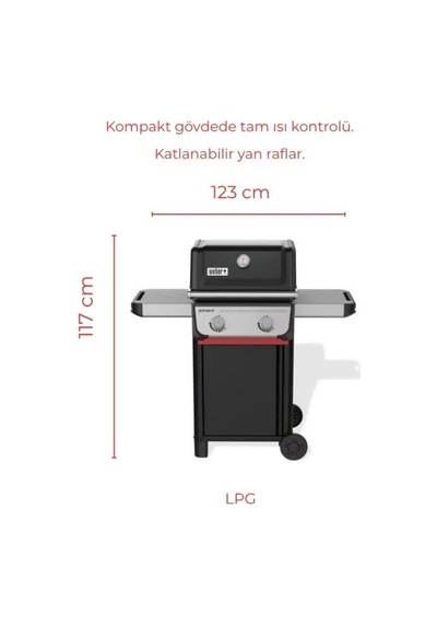 Weber Spirit E-210 Gazlı Barbekü Mangal-220 Siyah