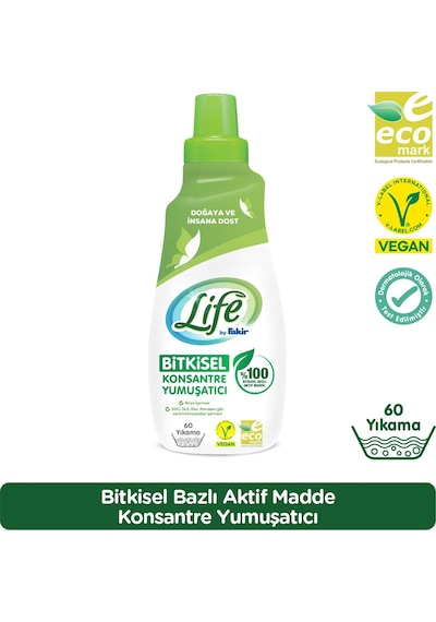 %100 Bitkisel Bazlı Konsantre Çamaşır Yumuşatıcısı 1500 Ml Doğal İçeriklerle 60 Yıkama Tekli