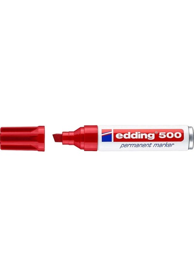 E-500 Permanent Markör Kesik Uçlu Kırmızı
