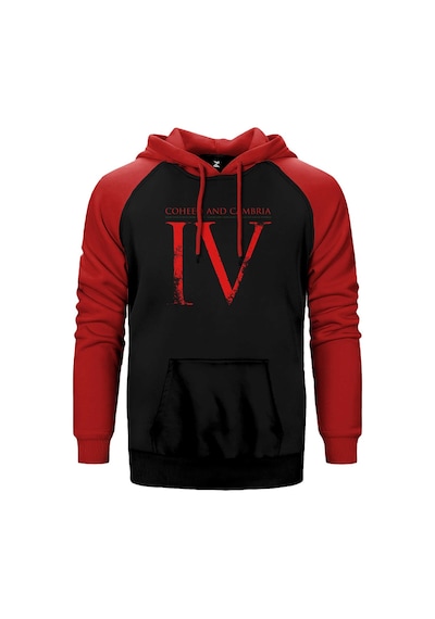 Coheed And Cambria Good Apollo Kırmızı Renk Reglan Kol Kapşonlu Sweatshirt Kırmızı