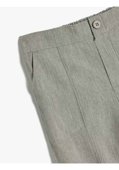Koton Chino Okul Pantolonu Cep Detaylı Dar Kesim Gri 5wkg40001aw Gri