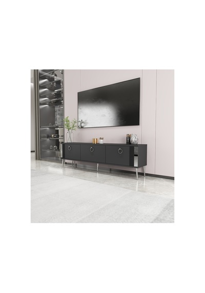 Terra 150 Cm Tv Ünitesi Tv Sehpası Antrasit-gümüş Antrasit-gümüş