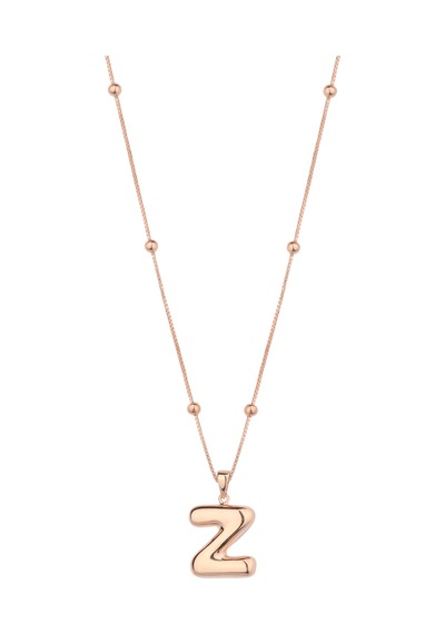 Taşsız Gümüş Tombul Harf - Z Harfi Harfi Rose Gold