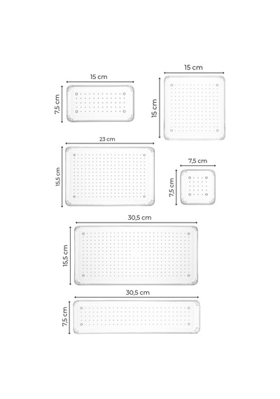 Vienev 8li Şeffaf Çekmece Içi Organizer 1x B.dkdrtgn,b.kare,d.dkdrtgn,o.dkdrtgn 2x K.dkdrtgn,k.kare