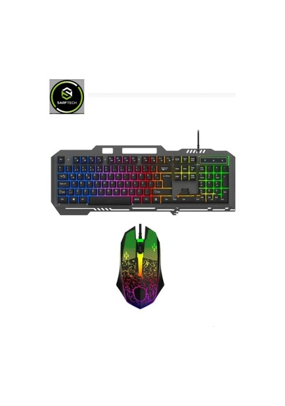 Miaxtreme Siyah Usb Gökkuşağı Zemin Aydınlatmalı Q Klavye + Mouse Set Bkb9