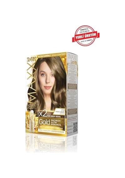 Serisi 24k Altın Parçacıklı Serum İle 1 Kutu 2 X 50 Ml Ve Geliştiriciler Saç Boyası Fındık Kabuğu 7.3