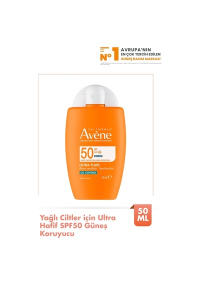 Avene Ultra Fluid Oil Control Yağlı Ciltler İçin Ultra Hafif Spf 50 Güneş Kremi 50 Ml
