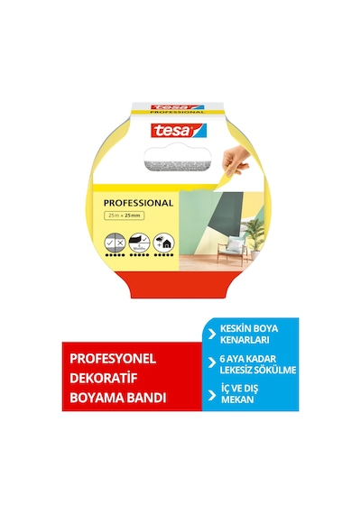 Profesyonel Maskeleme Bandı, Keskin Kenar Boya Bandı, 25mx25mm