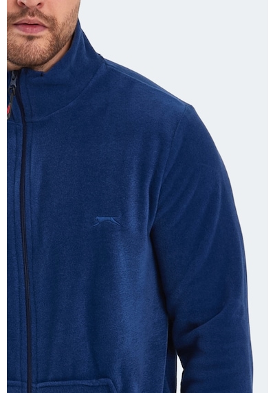 Slazenger Sansa 2 Li Set Erkek Fermuarlı Dik Yaka Cepli İndigo - Koyu Gri Polar İndigo - Koyu Gri