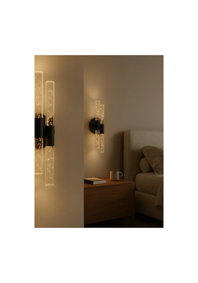 Bubbleflux Dubble Small 31 Cm Modern Tasarım Led Aplik - Duvar Lambası - Siyah - Pilli - Günışığı Siyah