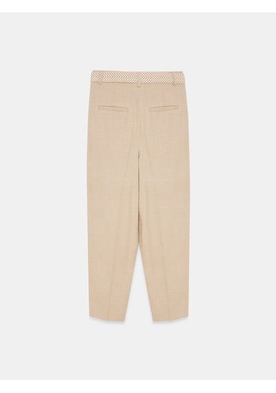 Dilvin 72735 Kemerli Pensli Pantolon-camel