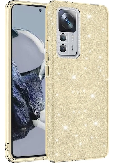 Xiaomi Mi 12t İle Uyumlu Luxury Simli Taşlı Parlak Silikon Tam Koruma Kadın Telefon Kılıfı Kapak