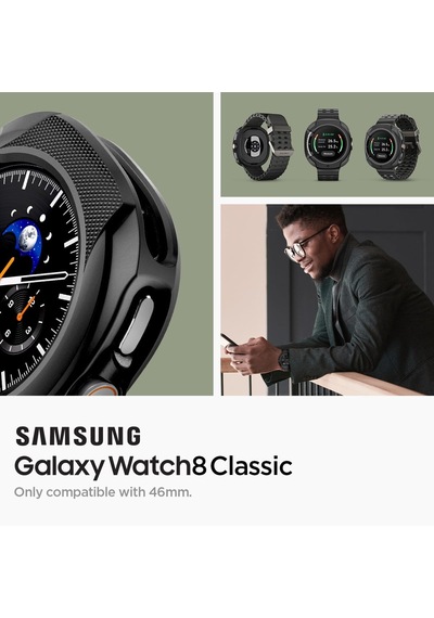 Galaxy Watch 8 Classic 46mm İle Uyumlu Kılıf Liquid Air Matte Black - Acs09841 Çok Renkli