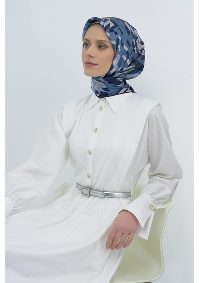 Saf İpek Sura Eşarp-2026 İlkbahar-yaz- 950700d Lacivert