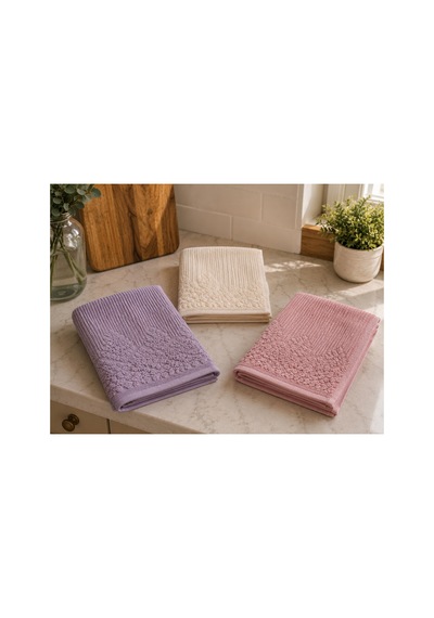 Renkli Mutfak Havlusu 30x50 Cm 3 Lü Set %100 Pamuk - Petalveil Çok Renkli