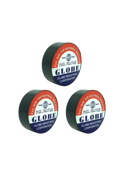 Globe Siyah İzolebant Elektrik Bandı - 3 Adet