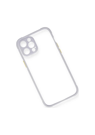 Apple İphone 12 Pro Max Kılıf Miami Şeffaf Silikon - Lila 0.2M-Çok Renkli