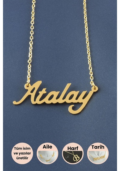 Atalay İsimli Kolye Sarı