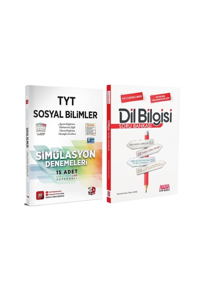 3d Tyt Sosyal Bilimler Deneme Ve Akm Dil Bilgisi Soru Bankası Seti 2 Kitap