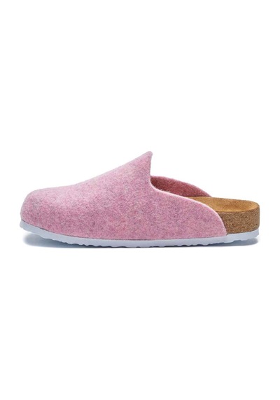 Comfortfusse Favor - Erkek Ortopedik Yün Keçe Sabo Ev Terliği Pembe Yün