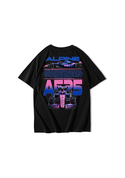 Brz Collectıon Brz Collection Unisex Oversize Alpine A525 T-shirt Siyah