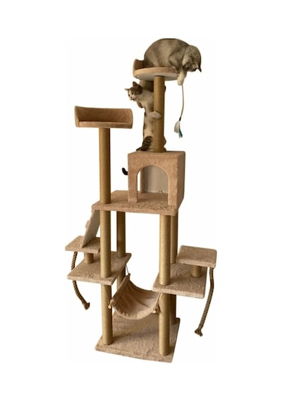 Pethomealpi Şato Çok Katlı Yuvalı Kedi Tırmalama ve Oyun Platformu 30 x 30 x 30 CM