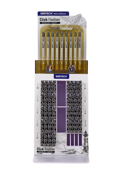 Wrıtech W-2008 Basmalı Fınelıner Kalem - 144'lü Dısplay Ahşap