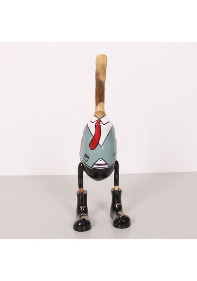 Öğrenci Ördek El Oyması Teak Gövde 41x17x13 Cm