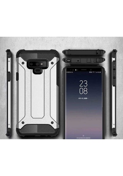 Noktaks - Samsung Galaxy Uyumlu Note 9 - Kılıf Çift Katman Zırh Tank Crash Military Kapak - Rose Gold
