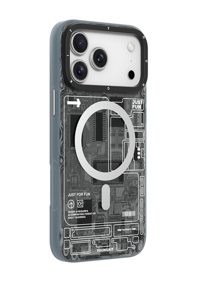 Apple Uyumlu iPhone 17 Pro Max Kılıf M-safeli Kamera Denetim Butonlu Youngkit Technology Seri Kapak Siyah Siyah