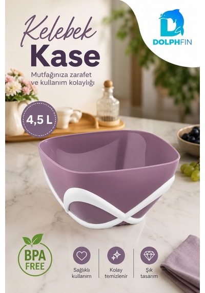 Kelebek Kase 750 Ml Bpa Free Dekoratif Sunum Ve Çerez Kasesi çok renkli