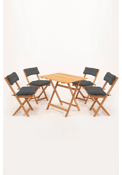 4+1 Minderli Balkon Bahçe Mutfak Bistro Set Katlanır Masa-sandalye Ahşap 4+1 Minderli Balkon Bahçe Mutfak Bistro Set Katlanır Masa-sandalye Ahşap