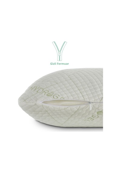 Rudu Hidrojel Hydrogel Yastık Kılıfı Visco Visko 60x40x14cm Beyaz - Yeşil