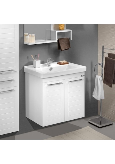 Orka Perge 65 Cm Beyaz Banyo Dolabı Alt Modül Ve Lavabo Beyaz Orka Perge 65 Cm Beyaz Banyo Dolabı Alt Modül Ve Lavabo Beyaz