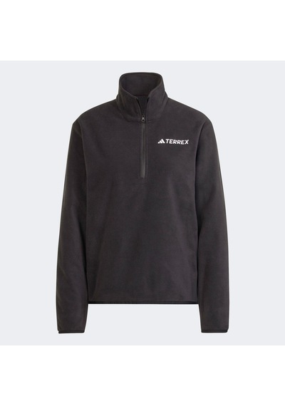 Adidas Multi Essentials 1-2 Zip Fleece Kadın Siyah Yürüyüş Polar Jp0788 Siyah