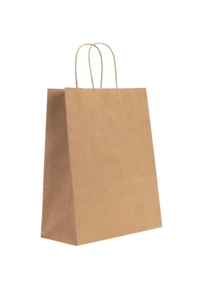 Burgu Saplı Kraft Kağıt Çanta 25 x 31 x 12 CM