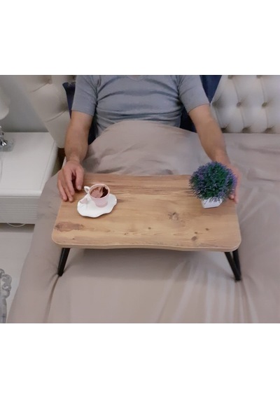Depolife Servis Çay Yemek Sehpası Bilgisayar Ders Çalışma Masası Notebook Ceviz