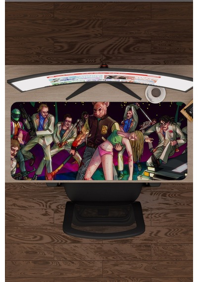 Hotline Miami Kaymaz Dikişli Kauçuk Oyuncu Mousepad V5 - 90x40 Xxl Gaming Mouse Pad Fare Altlığı