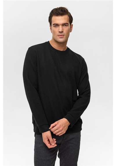 Süvari Siyah Regular Düz Bisiklet Yaka Sweatshirt Sw2013700013-s09 Siyah