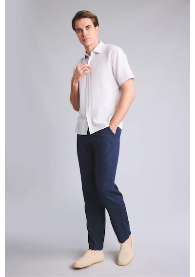 Defacto %100 Keten Relax Fit Pantolon G1395ax26smnv106 Lacivert-nv106