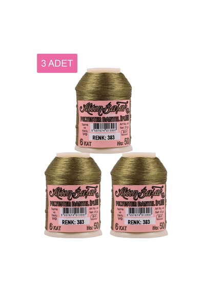 3 Adet Altınbaşak Oya Ve Dantel İpi 20 Gr - Royaleks - No: 383