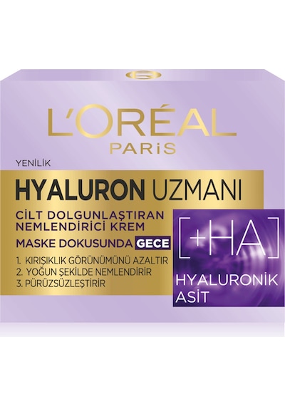 L'Oreal Paris Hyaluron Uzmanı Cilt Dolgunlaştıran Nemlendirici Gece Kremi 50 ML