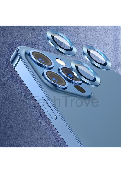 Apple İphone 13 Pro Max Kamera Lens Koruyucu Parmak İzi Bırakmayan A+ Kalite Mavi