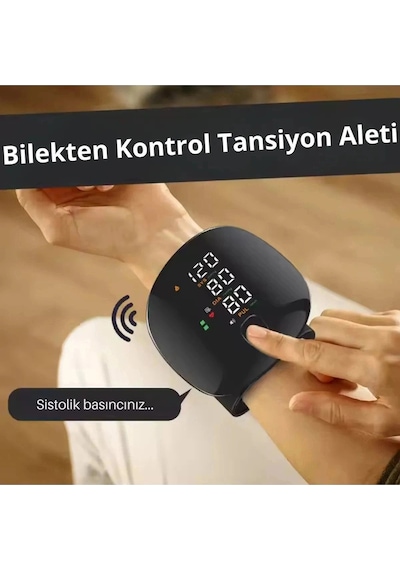 Dijital Türkçe Bilekten Tansiyon Ölçme Aleti Otomatik Tansiyon Ölçer Renkli Akıllı Lcd Sesli Uyarı