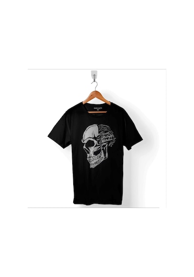 Skull Drawing Kuru Kafa Born Again Assholes Baskılı Tişört Unisex T-shirt 001