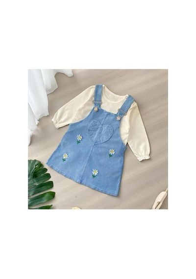 Altıntaş Baby Papatya Nakışlı Kalp Desenli Mevsimlik Örme Kot Kumaş Pamuklu 2li Salopet Set Beyaz Papatya Beyaz Papatya Altıntaş Baby Papatya Nakışlı Kalp Desenli Mevsimlik Örme Kot Kumaş Pamuklu 2li Salopet Set Beyaz Papatya Beyaz Papatya