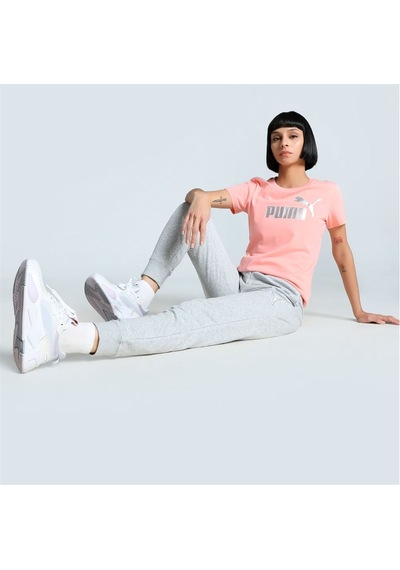 Puma Metallıc No.1 Logo Tee Pembe Kadın Spor Tişört - 631536 18